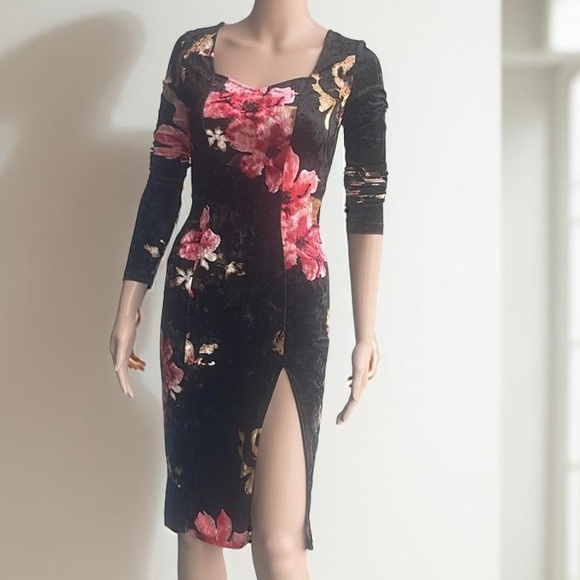 karen-t design Dresses & Skirts - Karen T Design - Floral Black Dress NWHT size Small